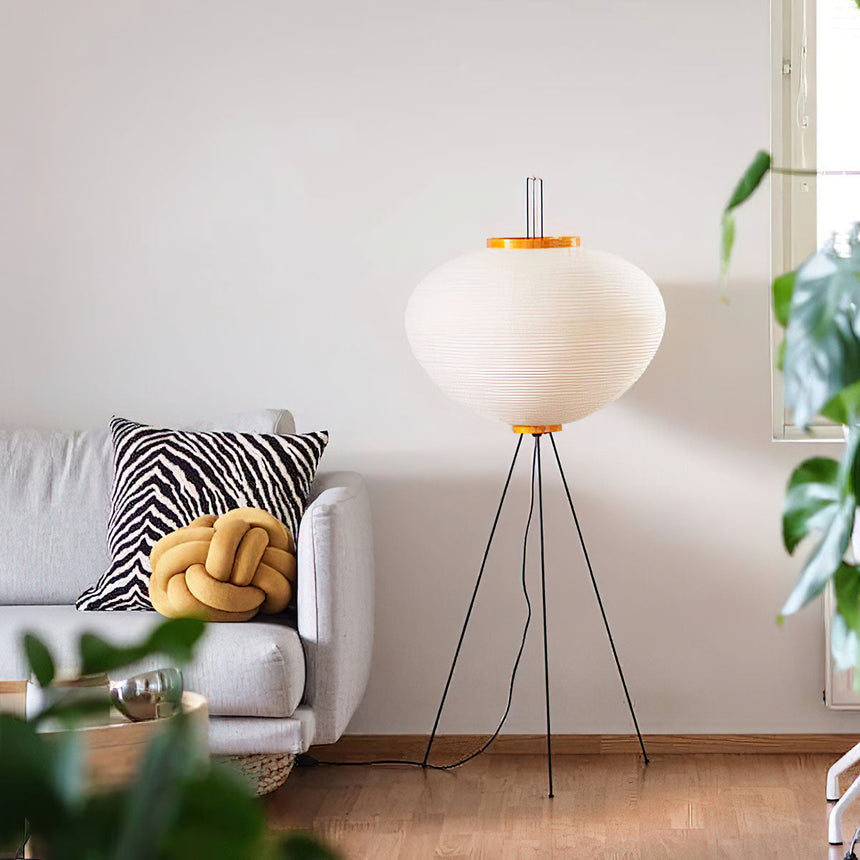 Kazumi Rice Paper Floor Lamp by OpalDwell Soft Ambient Glow OpalDwell
