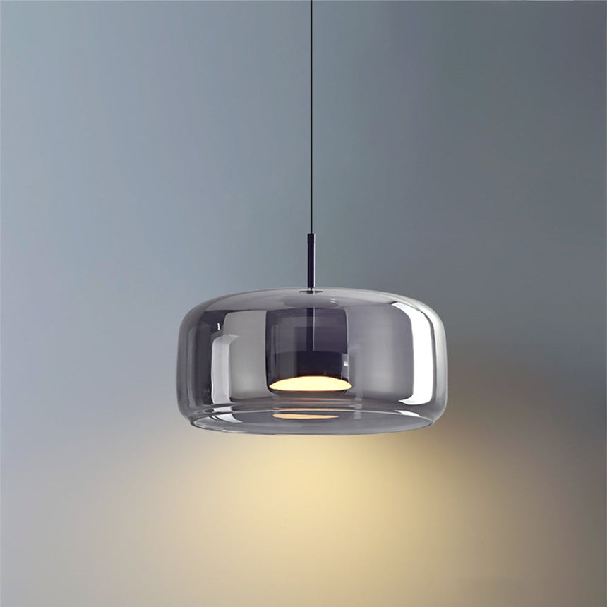Marisol Retro LED Pendant Light in Gold Amber Glass