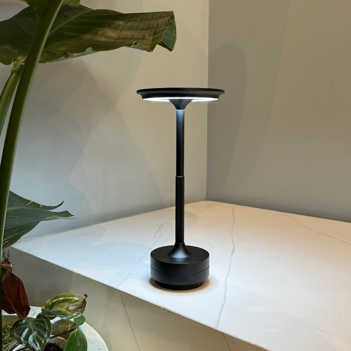 LED table lamp with touch dimmer for warm ambient glow