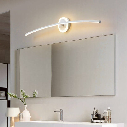 Led bathroom mirror wall light installed in a bathroom setting