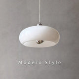 Glass Stone Pendant Light Milk White Shade