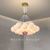 dimmable bubble chandelier with gold ring holder