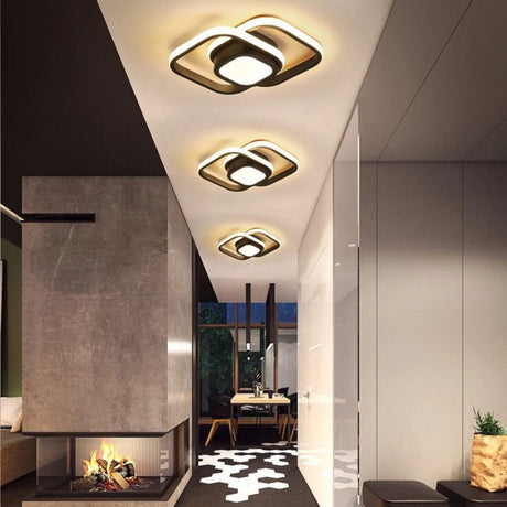 NovaGlow White Iron Flush Mount Ceiling Light for Bedroom