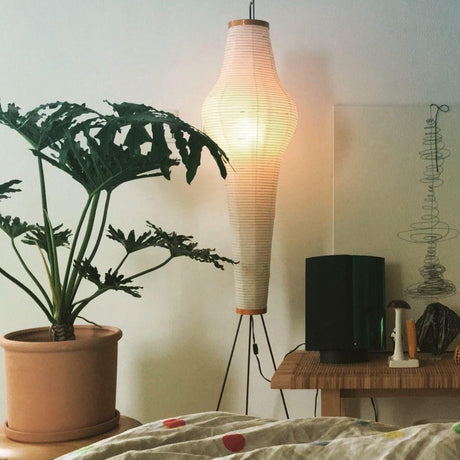 Kazumi Rice Paper Floor Lamp by OpalDwell Soft Ambient Glow OpalDwell