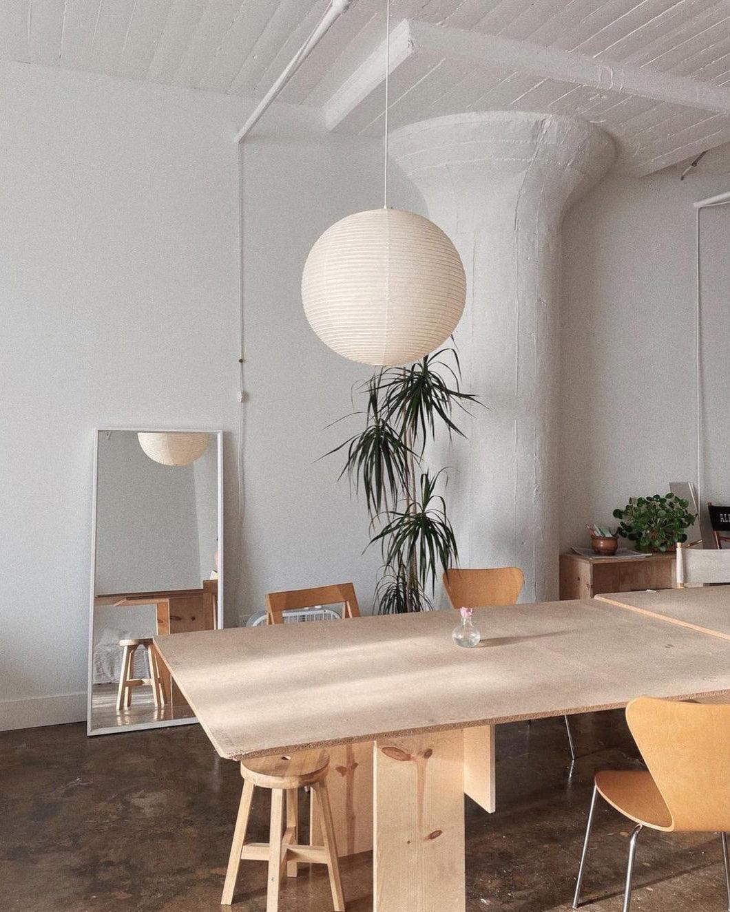 Mid-Century Pendant Light Installed Overhead