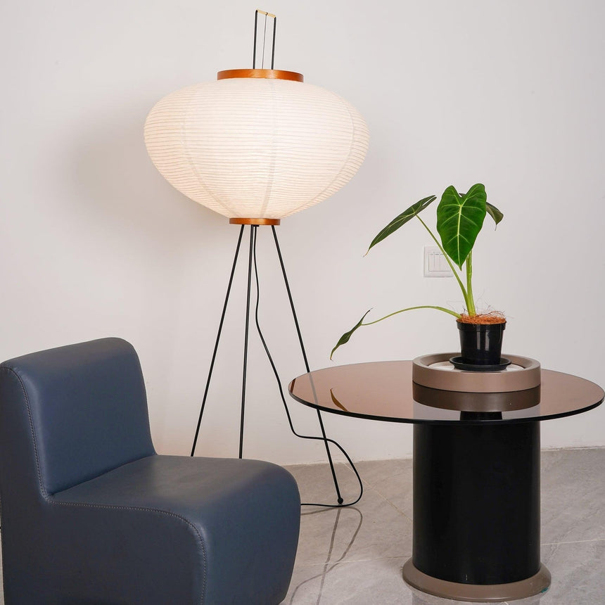 Kazumi Rice Paper Floor Lamp by OpalDwell Soft Ambient Glow OpalDwell
