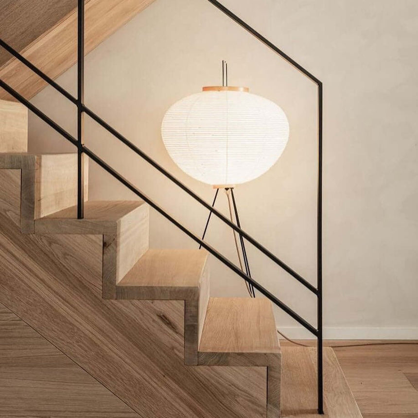 Kazumi Rice Paper Floor Lamp by OpalDwell Soft Ambient Glow OpalDwell