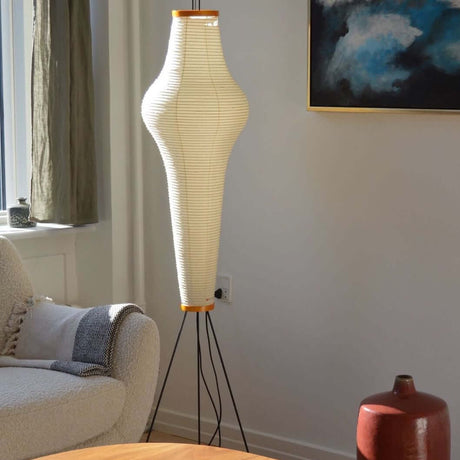 Kazumi Rice Paper Floor Lamp by OpalDwell Soft Ambient Glow OpalDwell
