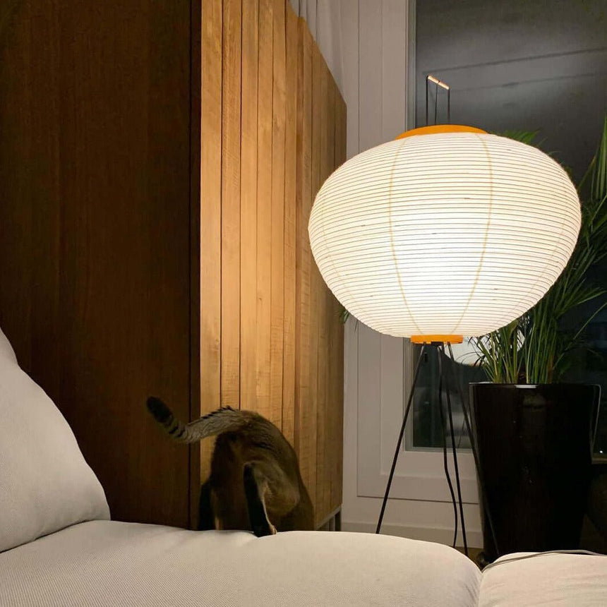 Kaze Rice Paper Floor Lamp - Japanese-Inspired Ambient Glow OpalDwell