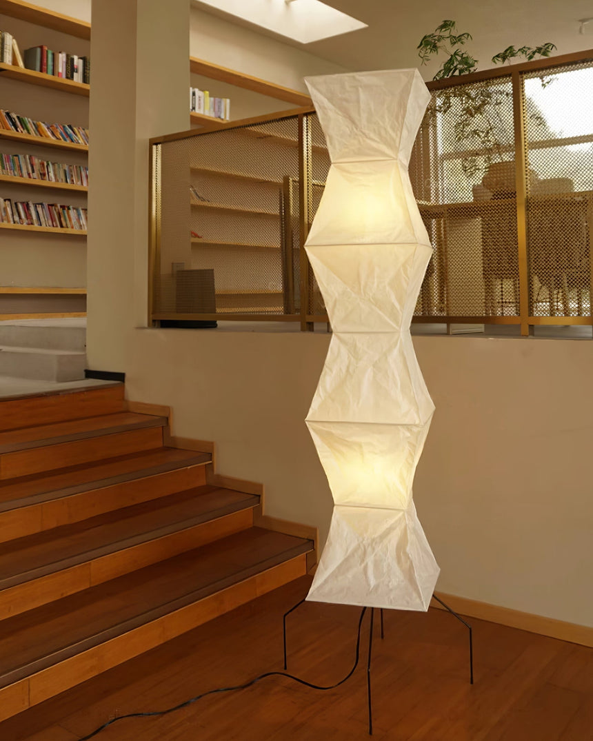 Kazumi Rice Paper Floor Lamp by OpalDwell Soft Ambient Glow OpalDwell