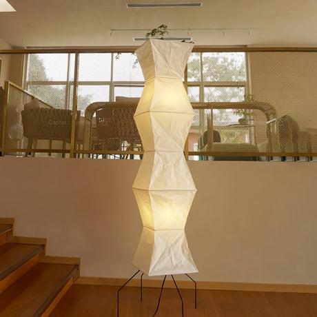 Kazumi Rice Paper Floor Lamp by OpalDwell Soft Ambient Glow OpalDwell