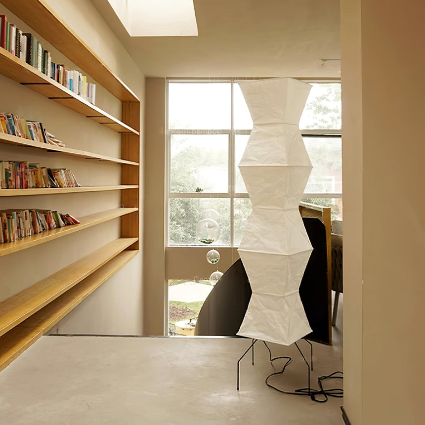Kazumi Rice Paper Floor Lamp by OpalDwell Soft Ambient Glow OpalDwell
