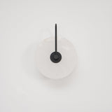 CelesteLume Alabaster LED Disc Sconce with Black Arm