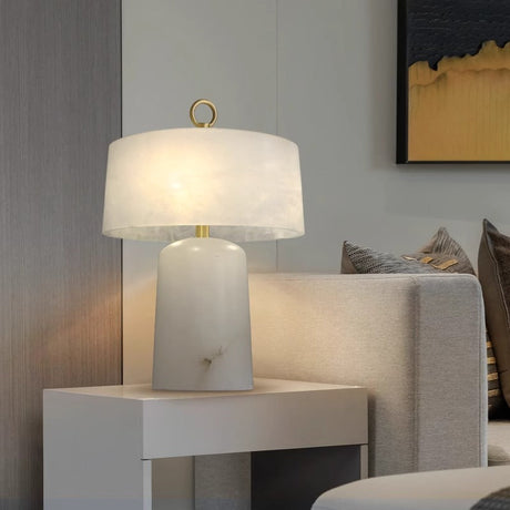 Alabaster Table Lamp Front Profile View OpalDwell