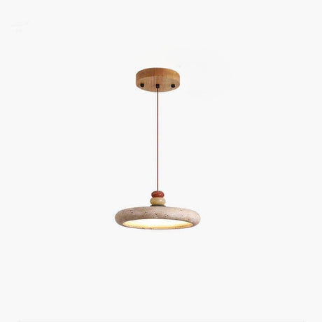 Travertine Pendant Wood Color Detail OpalDwell