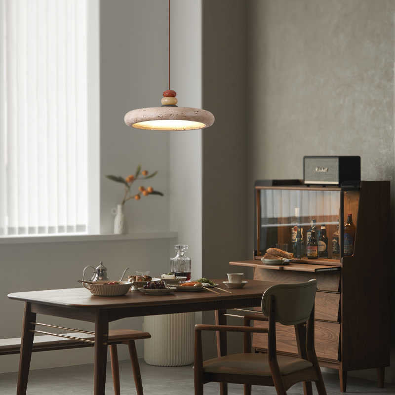 Travertine Pendant Light for Entryway OpalDwell