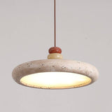 Travertine Pendant Red Finish Detail OpalDwell
