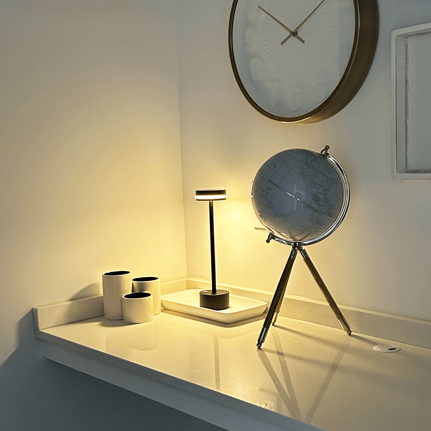 Table Lamp Diffusing Warm LED Glow for Cozy Ambiance | OroDwell