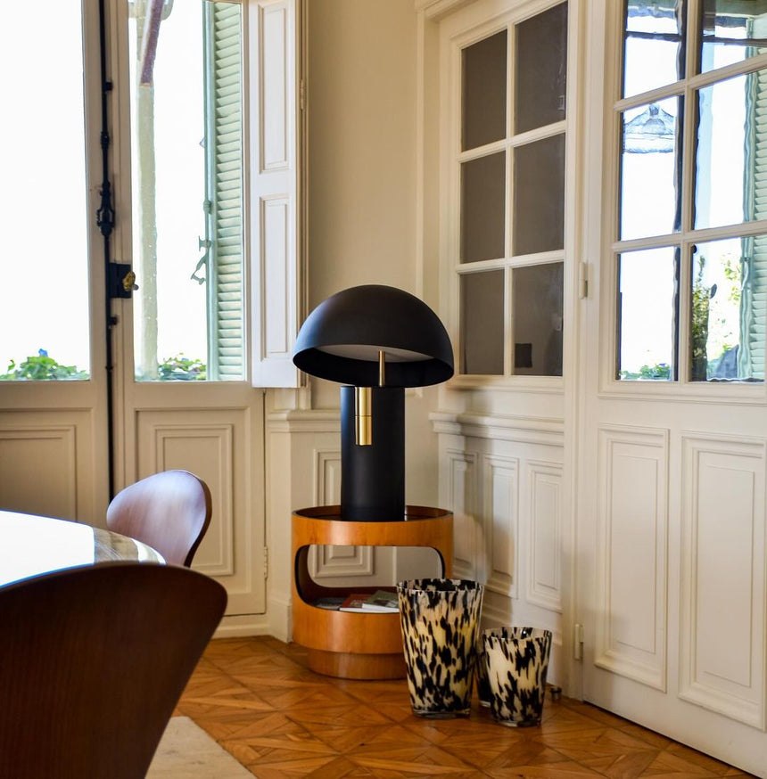 Glass Table Lamp with ambient lighting for office | OroDwell