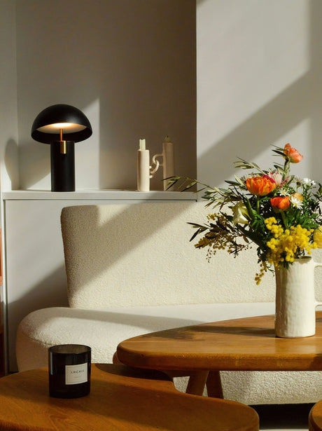 Avora Glass Table Lamp in a bedroom setting | OroDwell