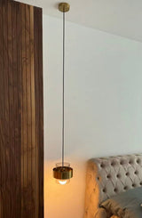 Pendant light installed in dining setting