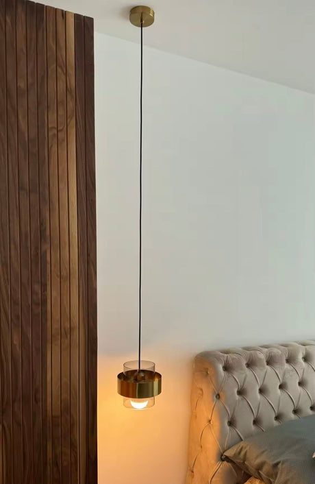 Pendant light installed in dining setting