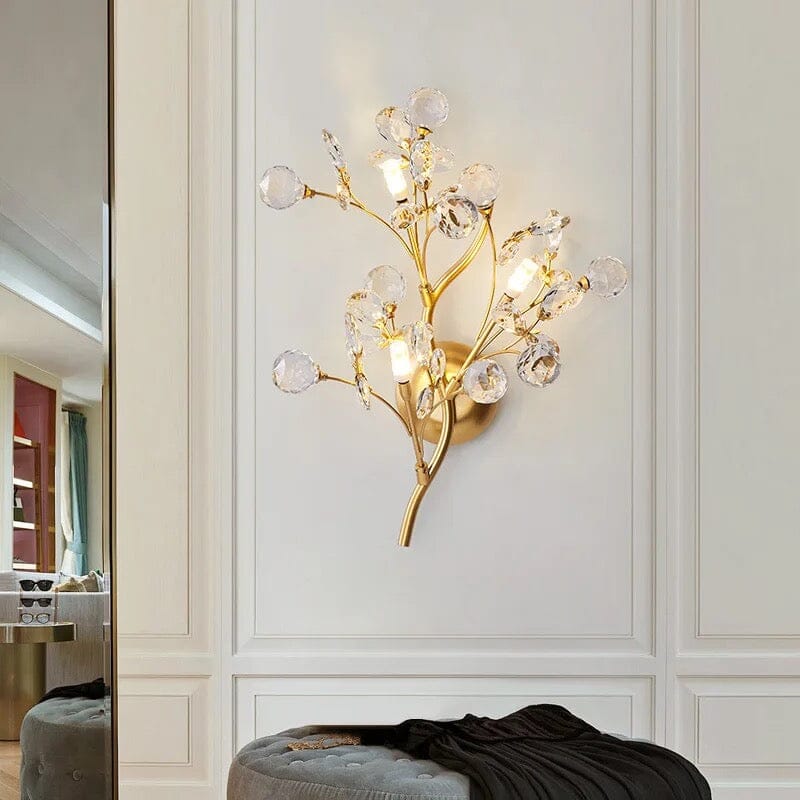Branch wall lamp crafted from iron for durability