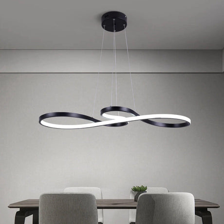 Liora Chandelier Pendant Light - Aluminum and Acrylic Twisted Asymmetrical Sculptural Design | OroDwell