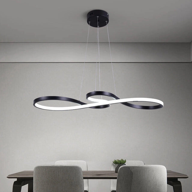 Liora Chandelier Pendant Light - Aluminum and Acrylic Twisted Asymmetrical Sculptural Design | OroDwell