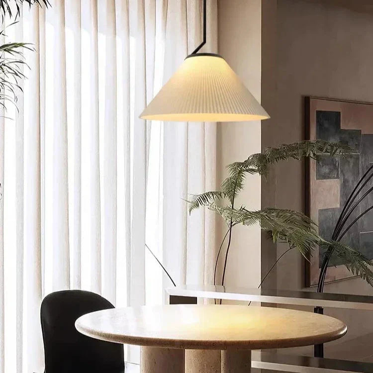 Fabric Pendant Light Ambient Lighting View - OroDwell