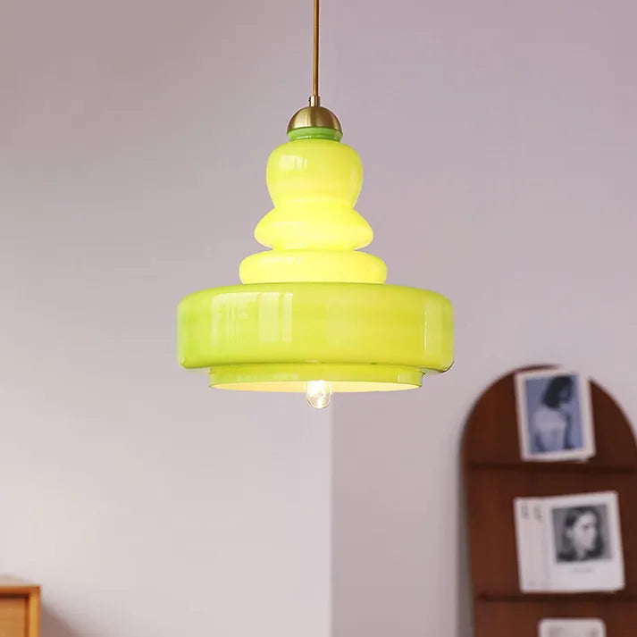 Glass and Brass Pendant Light for Dining Room Lighting | OroDwell