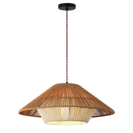 Wicker Pendant Light Warm White Glow