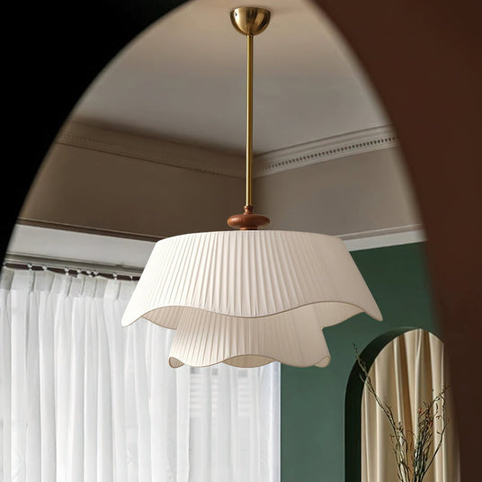 Pendant Lamp Metal Glass Wood Detail Close-Up