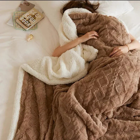 Lamb wool ceiling blanket plush double-sided