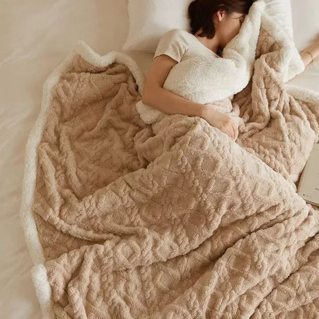 Lamb wool blanket for bedroom decor