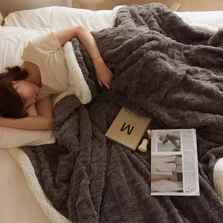 Plush wool blanket for living room