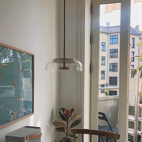 Pendant Light In Brass And Glass Finish - OroDwell