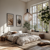 Pendant light installed above dining table modern decor