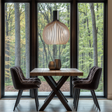 FjordLoom Wood Cage Pendant Light Adjustable Cord