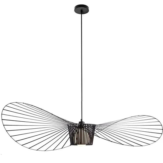 Black Pendant Light Close-Up of Hat Shade