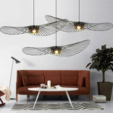 Matte black hat pendant light