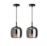 Black Glass Pendant Light E27 Socket Detail