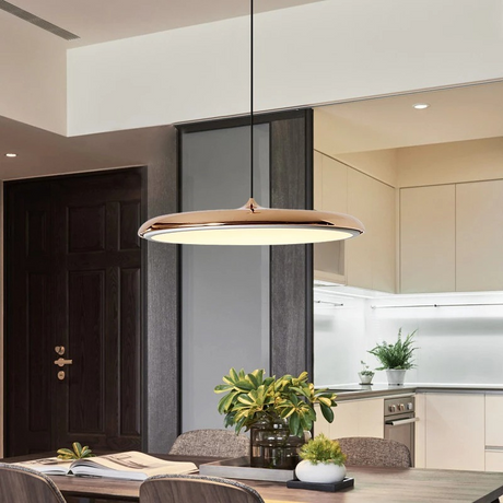 Minimalist Disc Pendant Light Diffused Glow