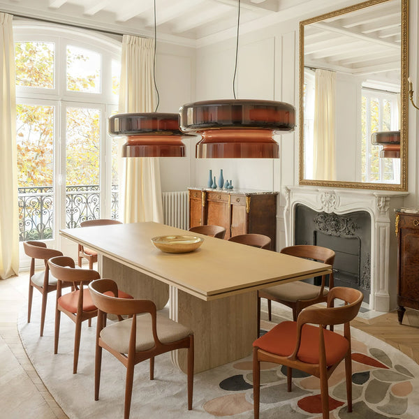 Hand-Blown Glass Pendant Light for Living Room