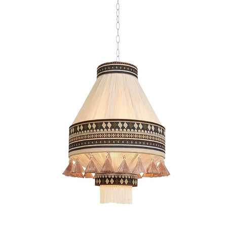 Pendant Light With Boho Geometric Weave Design - OroDwell