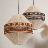 Astraea Boho Fringe Pendant Lamp with Geometric Weave - OpalDwell