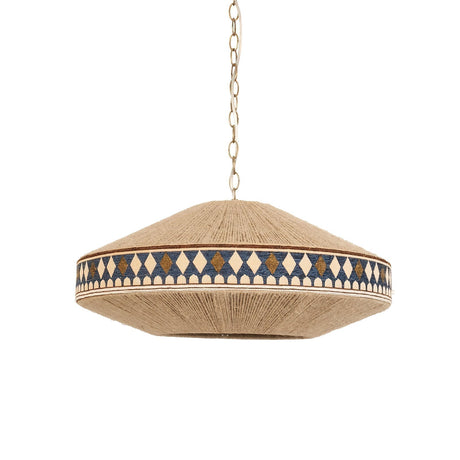 Pendant Light In Metal And Linen Rope Finish - OroDwell