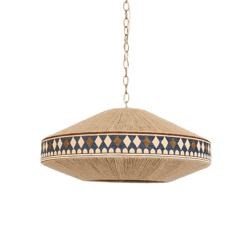 Pendant Light In Metal And Linen Rope Finish - OroDwell