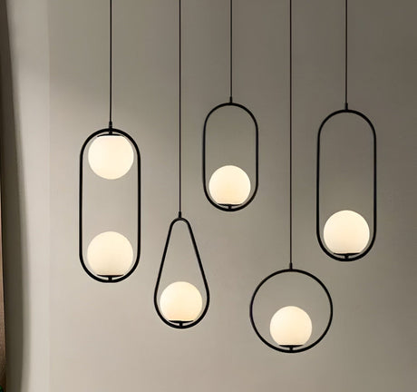 Metal and Glass Pendant Light for Home Interior