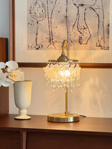 Butterfly Crystal Table Lamp with Golden Pendant